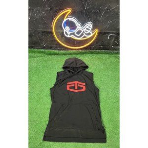 TAPOUT Shirt Mens SM Black/Red Sleeveless Hoodie‎ Pullover Pocket Activewear